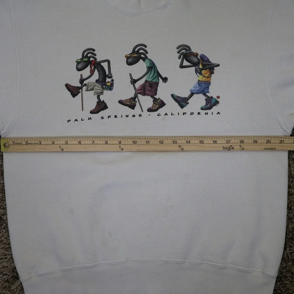 Vintage 1998 Palm Springs California Hiking Sweatshirt White Adult‎ Large